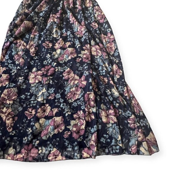 Marchesa Notte Blue Floral Halter Maxi Dress, Size 12 - Picture 14 of 16